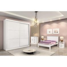 Guarda Roupa Casal 2 Portas 6 Gavetas - Cancun-Branco - Móveis D'Doro