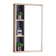 Armário para Banheiro com Espelho Milano Carvalho e Grafite