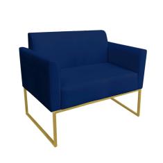 Kit 01 Namoradeira 02 Poltronas Marisa Azul Marinho