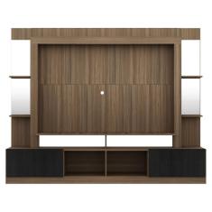 Rack com Painel Tv 65 Prateleiras com Espelho Oslo Madeirado