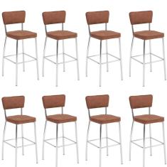 Kit 8 Banquetas Haidê Gourmet Para Bancada-assento Facto Fendi