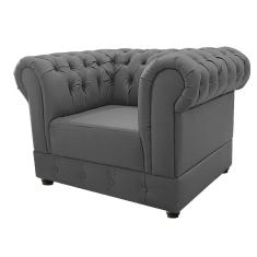 Poltrona Decorativa Chesterfield Ana Corano Cinza Adj Decor