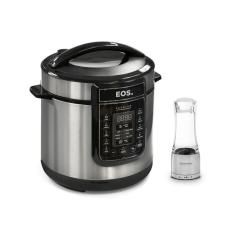 Panela De Pressão Elétrica Digital Epp60di 220v Eos Com Moedor Sal Ou Pimenta Realce G Tramontina 220v
