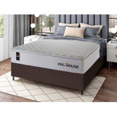 Conjunto Cama Box c/ Molas Ensacadas New Moon Branco Casal 138x188x66 