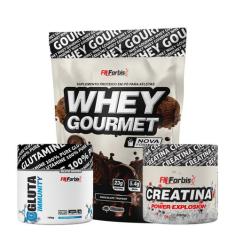 Kit Whey Protein Gourmet Refil + Creatina 300g + Gluta Immunity 150g -