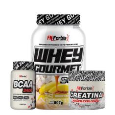 Kit Whey Protein Gourmet Pote + Creatina 300g + BCAA 100 cáps - FN For