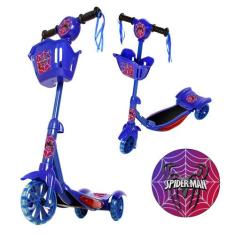 Patinete Homem Aranha Para Crianças Scooter 3 Rodas. - DM Toys