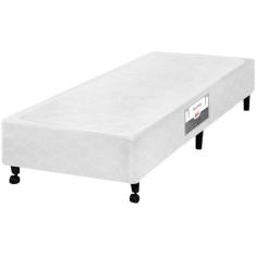 Cama Box Simples Castor Solteiro Poli Branco 88x188x27cm, Branco, Solt