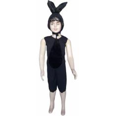 Fantasia Coelho Páscoa Macacão Preto Infantil Menino e Menina Coelhinha Carnaval Halloween Zumbi Terror