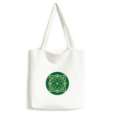 Bolsa de lona com estampa decorativa estilo talavera verde bolsa de compras casual