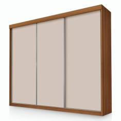 Guarda Roupa Casal Florença 3 Portas de Correr Carvalho New Off White Pina - Luapa