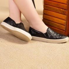 Slip on feminino tenis plataforma casual sapato de couro legitimo confortavel-Feminino