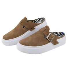 Tenis Feminino Slip On Calce Facil Camurça Ajuste Fivela Palmilha Em Gel Solado Emborrachado