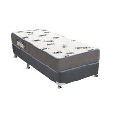 Cama Box Solteiro: Colchão Espuma Ortobom D33 Light + Base CRC Suede Gray(88x188)