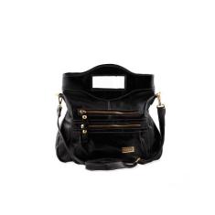 Bolsa Feminina Transversal Verônica em Couro Legitimo Preta - Betania 