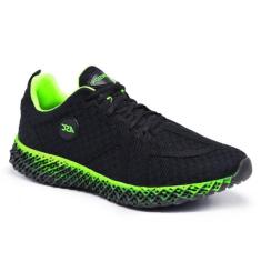 Tenis Academia Unisexx Treino Super Leve Confortavel Preto E Verde - R