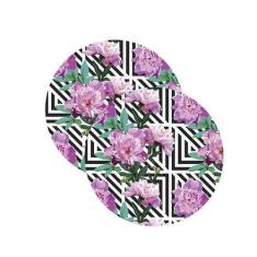 Sousplat Geométrico Floral - NSW, com base, 2 Peças