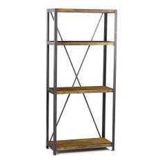 Estante Baviera 3 Prateleiras Grafite Rustic Brown Gran Belo