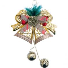 Enfeite Pendente Natalino Sino Laço Bolas Decoração De Natal