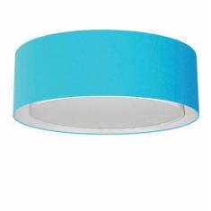 Plafon Cilíndrico Duplo Vivare Md-3037 Cúpula Em Tecido 60x25cm - Bivolt Azul-turquesa 127/220v