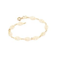 Pulseira Rommanel de Elos Oval com Flores Vazadas 551234