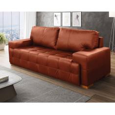 Sofá 3 Lugares Roma 230cm Scala Decor Conhaque