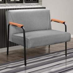 Namoradeira Decorativa Braços Fixo Jade Cinza