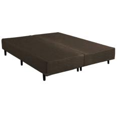 Base Box Bipartido Queen Suede Marrom 37X158X198 AN