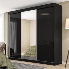 Guarda-roupa Casal 3 Portas 1 Porta Espelho 6 Gavetas Grajaú Yescasa