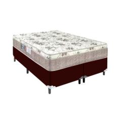 Cama Box Marrom Queen Colchão Nápoles Espuma D33 Portobel