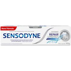 Sensodyne Creme Dental Repair e Protect Whitening, Reparação Profunda, Proteção Diária para Dentes Sensíveis, Restaura o Branco Natural dos Dentes, 100g
