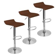 Kit 3 Banquetas Toquio Wave Enzo Belo Horizonte Recouro Giratória - Li