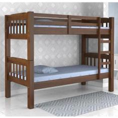 Beliche Madeira Maciça Itália Castanho com 2 Colchões D20 88x188x12 - 