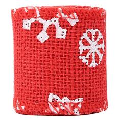 Fita de Serapilheira Artesanal Diy, Fita de Natal Com Fita para Decoração de Festa de Artesanato de Natal, Floco de Neve Vermelho de 6cm Com Lindos enfeites. Seu Design para