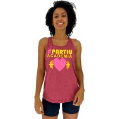 Regata Feminina Recorte Nadador MXD Conceito Partiu Academia, GG, Verm