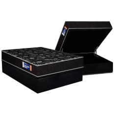 Conjunto Box Baú Casal: Colchão Espuma Plumatex D28 IsoPluma + Base crc Suede Black(138x188)