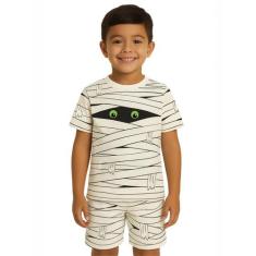 Conjunto Infantil Temático Fantasia Múmia Com Camiseta e Short - Calup