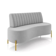 Sofá 2 Lugares Living 135cm Pé Ferro Dourado Maraú Veludo K01 - D'Ross