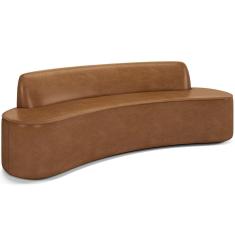 Sofá 3 Lugares Curvo Sala de Estar Living Cancún D02 Couríssimo Whisky 180 cm B-90 - Lyam Decor