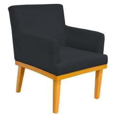 Poltrona Decorativa Para Sala de Estar Base Mel Beatriz W01 Suede Pret