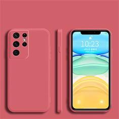 Capas quadradas de silicone líquido para Samsung S23 S22 S21 S20 FE Plus Note 10 20 Ultra A32 A42 A52S A72 A53 A13 Capa mole, rosa, para Note 20 Ultra