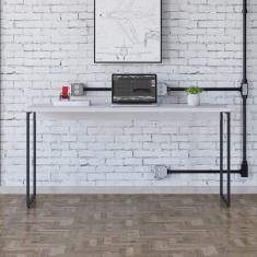 Escrivaninha Estilo Industrial 150cm Dynamica Yescasa Branco Chess / Preto