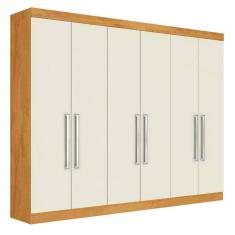 Guarda Roupa Casal 6 Portas 4 Gavetas - Alba-peroba/off White - Made Marcs