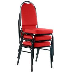 03 Cadeiras Para Hotel E Auditório Linha Hotel Vermelho