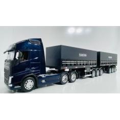 Conjunto Bitrem 3x3 Graneleiro Escala 1:32 - Diesel Miniaturas, Azul p