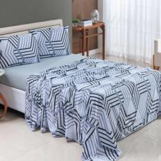 Jogo de Cama Solteiro Algodão Malha Macia e Resistente Estampado 03 Pe