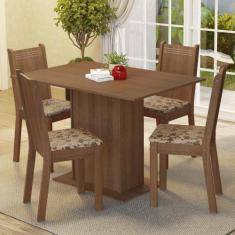 Conjunto Sala de Jantar Madesa Luana Mesa Tampo de Madeira com 4 Cadei
