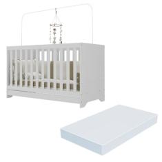 Berço 3 em 1 com Colchão Incluso Multimóveis Elza FG2952 Branco