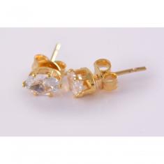 Brinco Zircônia Oval Folheado