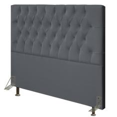 Cabeceira Cama Box Casal Queen 160Cm Diamante Veludo J02 Cinza